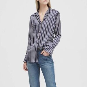 Banana Republic Striped Pajama Style Button-Up Shirt
